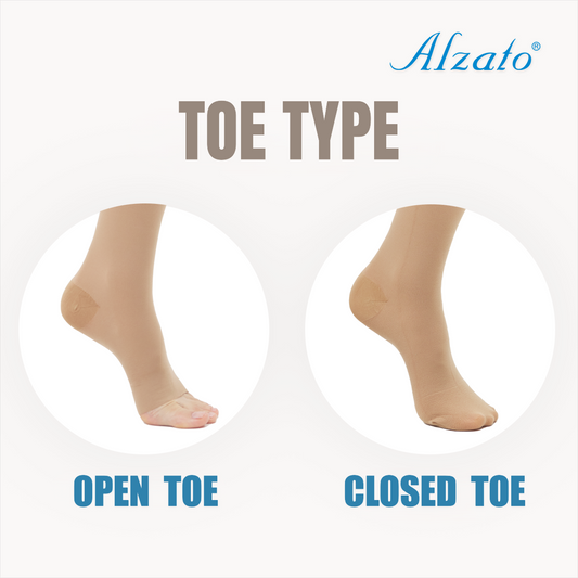 Alzato® Knee-High Medical Compression Stockings (20–30 mmHg) – Open Toe & Closed Toe | Korea’s No.1 Brand