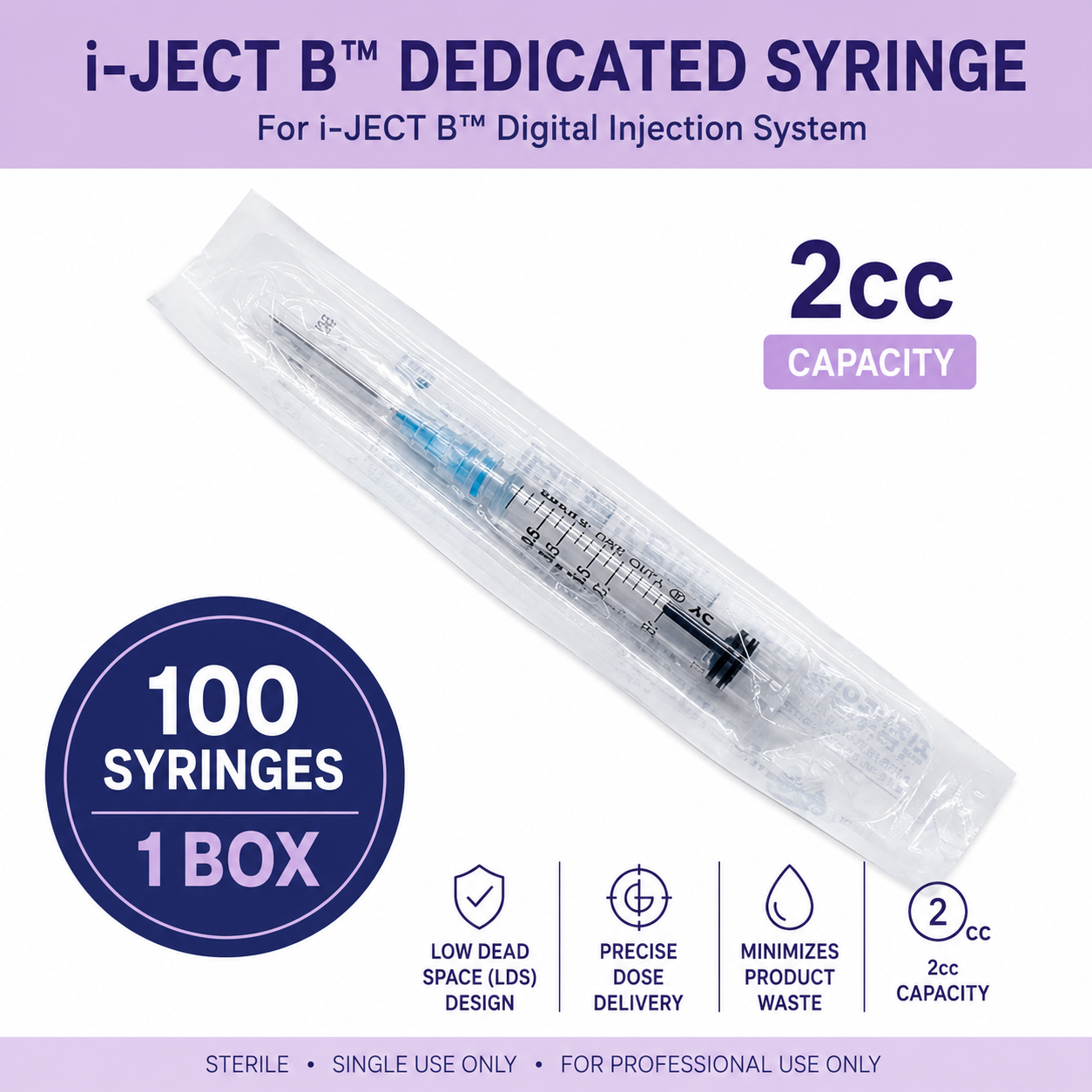 Dedicated 2cc i-JECT B™ LDS Syringe (100/Box)